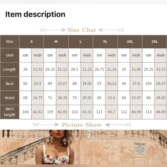 Boho floral crop top maxi skirt 2 piece set white - Picture 11 of 11